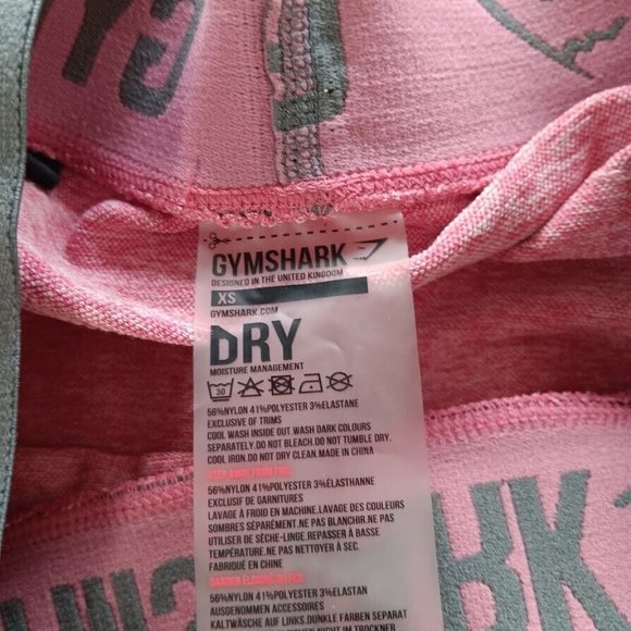 Gymshark Womens XS OG Flex Pink Marl Gray Band Leggings Pants Workout inseam27" - Picture 3 of 9